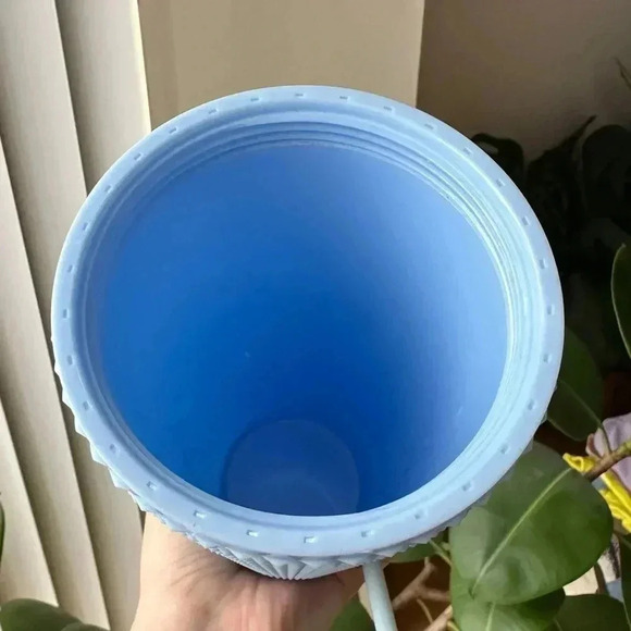 West & Fifth Matte Studded Tumbler Lid & Straw, Textured Cold Cup, Blue, 24oz - Picture 6 of 11